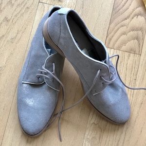 Regalarde de Ciel Grey Suede Oxford Shoes, sz 38/7.5